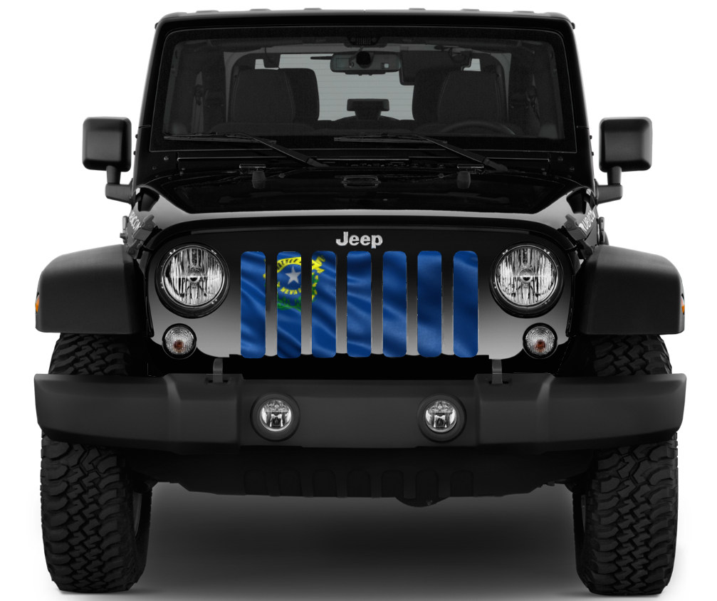 Waving Nevada State Flag Grille Insert