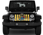 Waving New Jersey State Flag Grille Insert