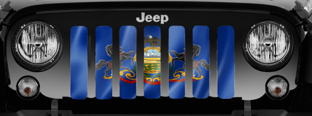 Waving Pennsylvania State Flag Grille Insert