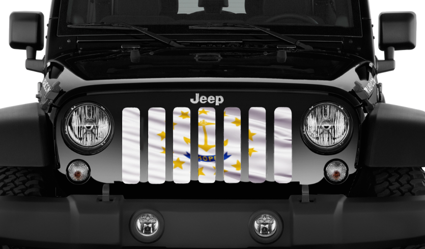 Waving Rhode Island State Flag Grille Insert