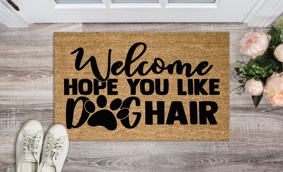 Welcome Hope You Like Dog Hair Paw Print Welcome Mat