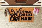 Welcome Hope You Like Cat Hair Paw Print Welcome Mat