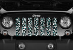 Teal White Leopard Print Grille Insert