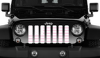 White & Baby Pink American Flag Grille Insert