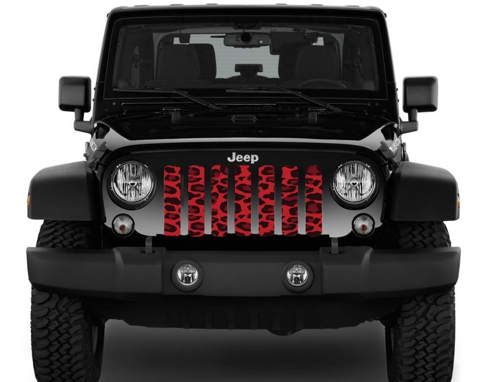 Wild Red Leopard Print Grille Insert