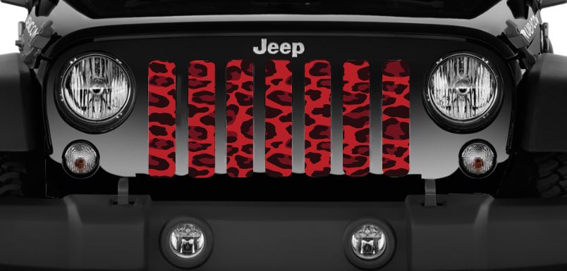 Wild Red Leopard Print Grille Insert