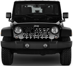 Platinum Zebra Print American Flag Grille Insert