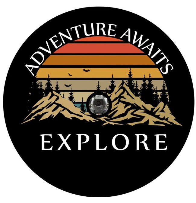 Adventure Awaits Explore Spare Tire Cover