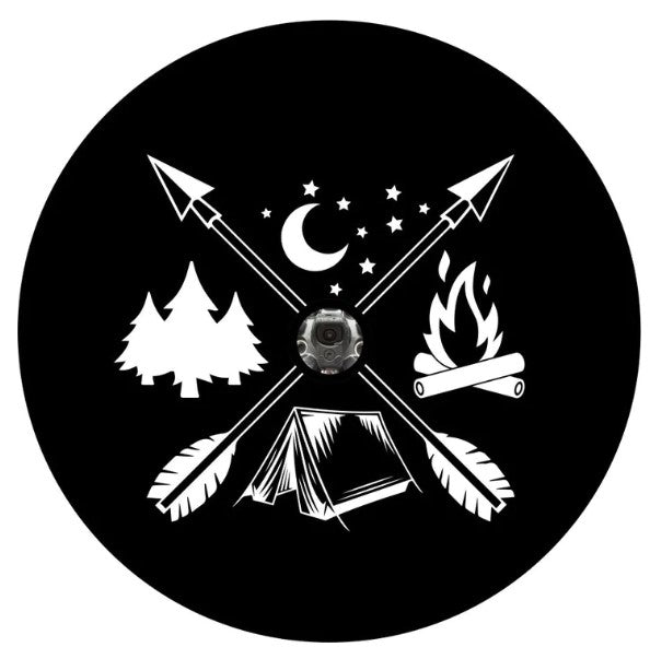 All Things Camping With Arrows Black Spare Tire Cover