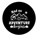 And So The Adventure Begins Black Spare Tire Cover