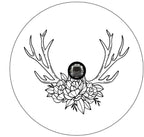 Antlers With Flowers White Any Color Spare Tire Cover