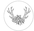 Antlers With Flowers White Any Color Spare Tire Cover