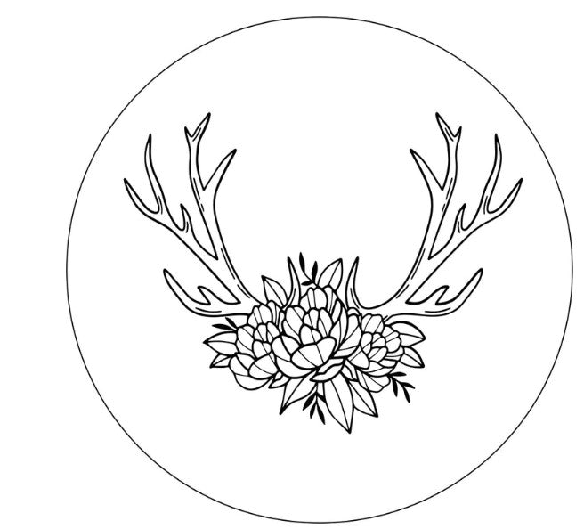 Antlers With Flowers White Any Color Spare Tire Cover
