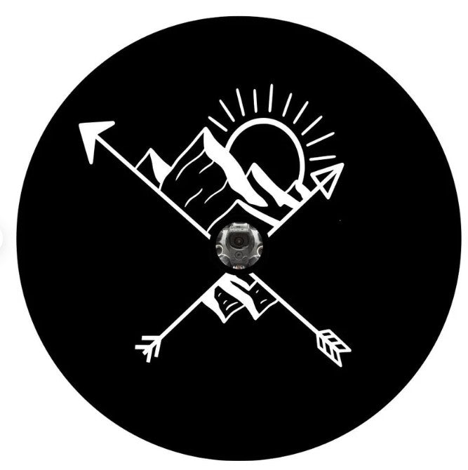 Arrows Crossed With Sunset On The Mountains Spare Tire Cover