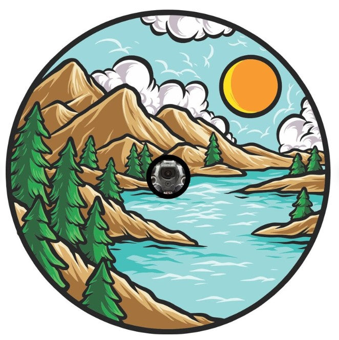 Artsy Scenic Mountain Views Spare Tire Cover