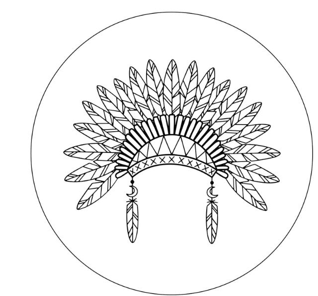 Beautiful Indian Headdress White Any Color Spare Tire Cover