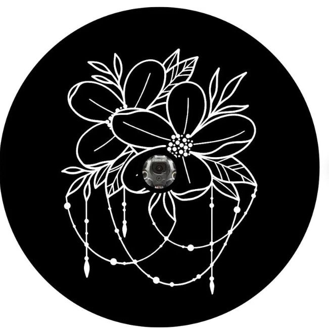 Boho Flowers Spare Tire Cover