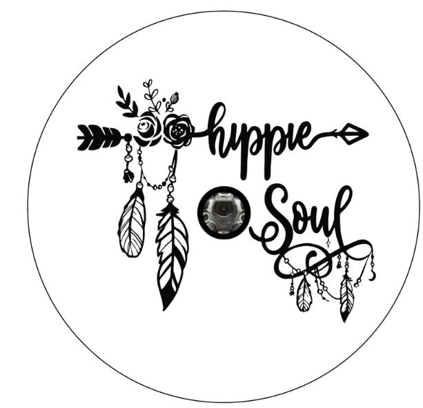 Boho Hippie Soul Flower & Arrow White ( Any Color) Spare Tire Cover