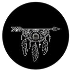 Boho Mandala Arrow With Feathers ( Any Color) Spare Tire Cover