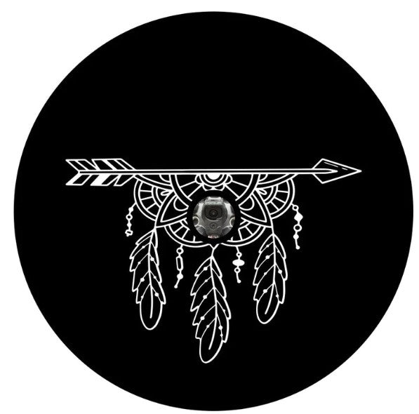 Boho Mandala Arrow With Feathers ( Any Color) Spare Tire Cover