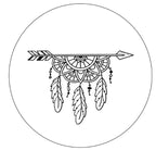 Boho Mandala Arrow With Feathers White ( Any Color) Spare Tire Cover