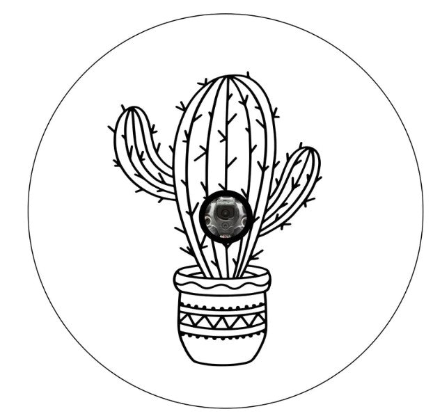 Cactus In A Pot White (Any Color) Spare Tire Cover