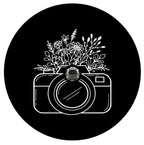 Camera With Flowers Spare Tire Cover