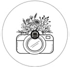 Camera With Flowers White Spare Tire Cover