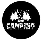 Camping With Fire & Trees Spare Tire Cover