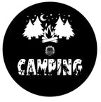 Camping With Fire & Trees Spare Tire Cover