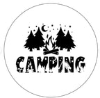 Camping With Fire & Trees White Spare Tire Cover