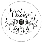 Choose To Be Happy White Spare Tire Cover