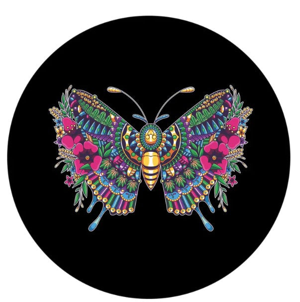 Colorful Butterfly Mandala Spare Tire Cover