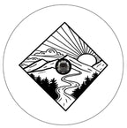 Diamond Mountain Sunset With River White Spare Tire Cover