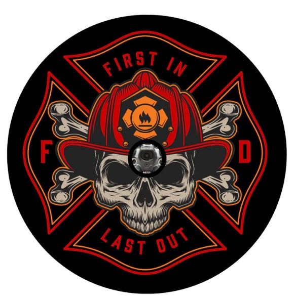 Firefighter Skull Spare Tire Cover