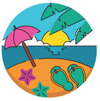 Flip Flops On The Beach Spare Tire Cover