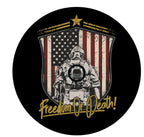 Freedom Or Death Soldier + American Flag Spare Tire Cover