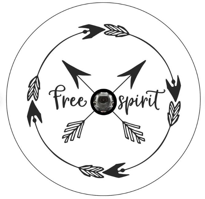 Free Spirit Arrow White Spare Tire Cover