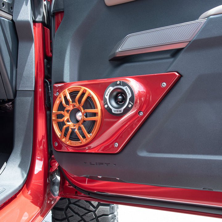Ford Bronco 6th GEN Loaded Front Door 6.5" Speakers and 3.78" Tweeter Speaker Panels Package