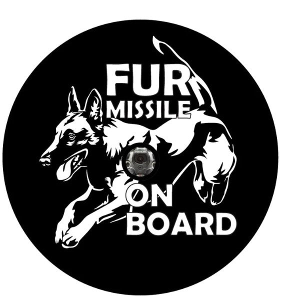 Fur Missile On Board Belgian Malinois Spare Tire Cover