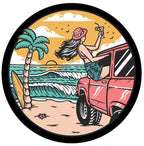 Girl On A Beach Spare Tire Cover