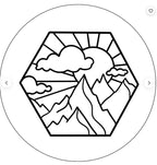Hexagon Mountain White Spare Tire Cover