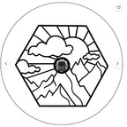 Hexagon Mountain White Spare Tire Cover