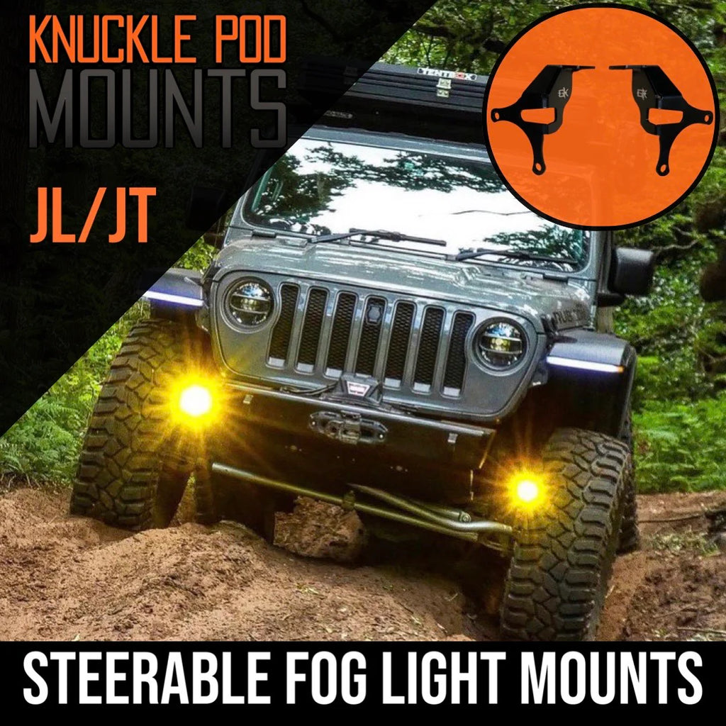 Example productJeep JL / JT Steerable Knuckle Pod Light Mounts (2018+ Gladiator/Wrangler)