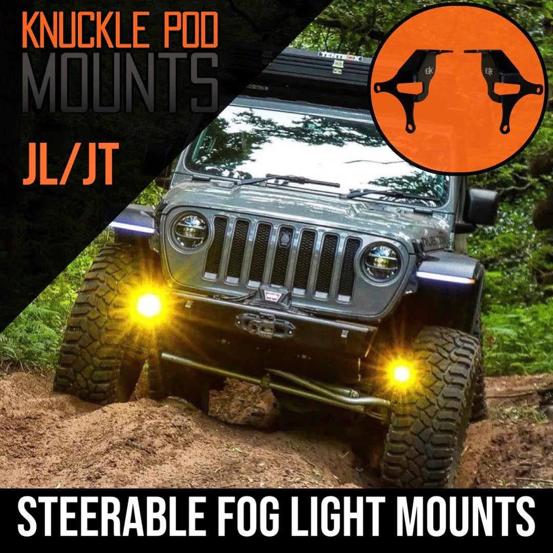 Example productJeep JL / JT Steerable Knuckle Pod Light Mounts (2018+ Gladiator/Wrangler)