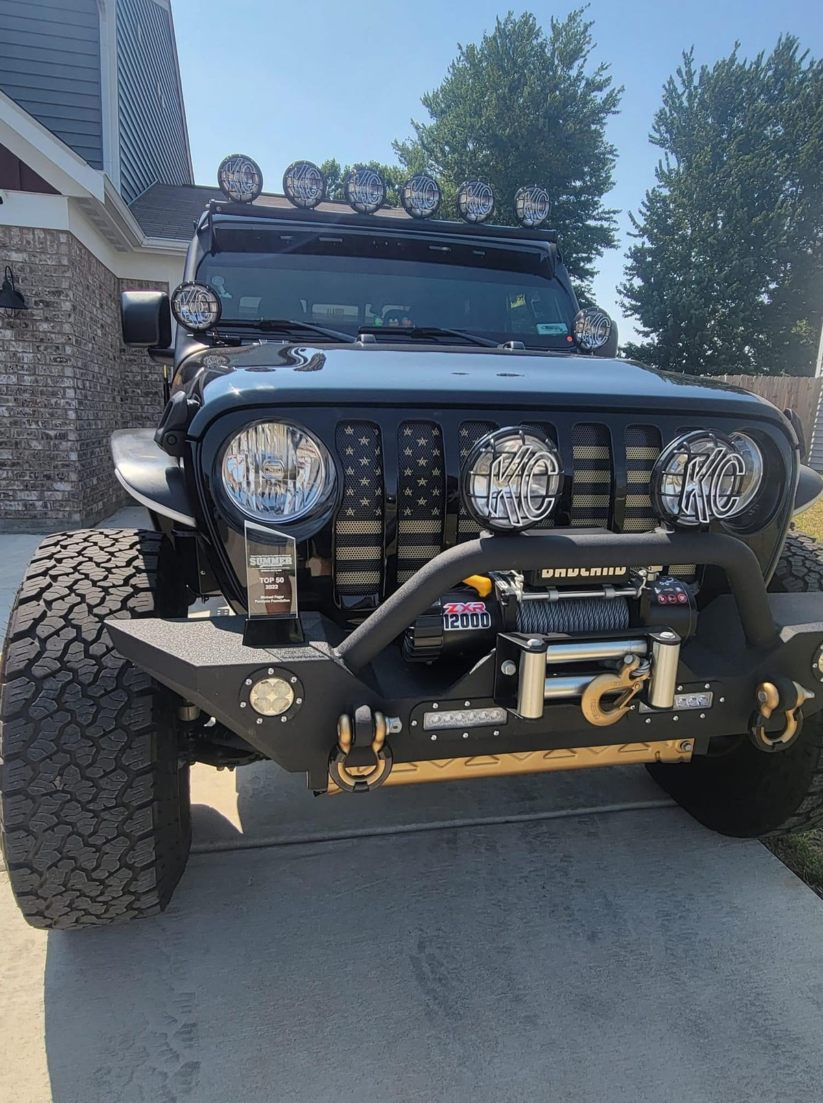 Black and Gold American Flag Grille Insert