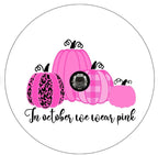 In October We Wear Pink Cancer Awareness White Spare Tire Cover