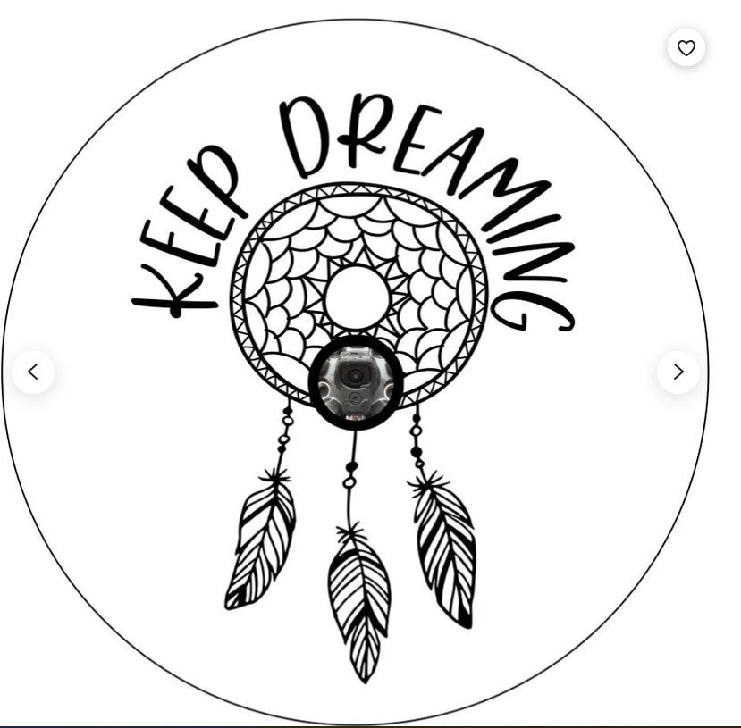 Keep Dreaming Dream Catcher White Spare Tire Cover