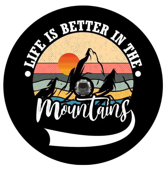 Life Is Better In The Mountains Sunset Spare Tire Cover