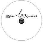 Love Arrow White Spare Tire Cover